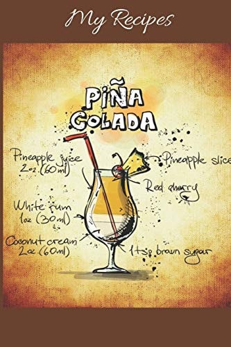 My Recipes Notebook for My Own Cocktail Recipes Collection - Wide Ruled Line Paper