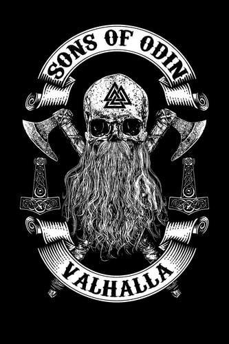 Sons of Odin Viking Skull Notebook 120 Pages Squared Interior Great for Notes, Sketches Etc. .