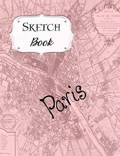 Sketch Book Paris Sketchbook Scetchpad for Drawing Or Doodling Notebook Pad for Creative Artists #4 Pink Map