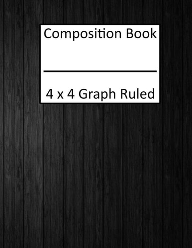 Composition Book 4x4 Graph Ruled Black Wood Texture