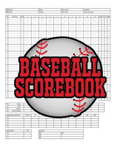 Baseball Scorebook 100 Scoring Sheets For Baseball and Softball Games, Glover's Scorebooks, Large (8.5X 11)