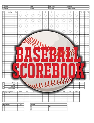 Baseball Scorebook 100 Scoring Sheets For Baseball and Softball Games, Glover's Scorebooks, Large (8.5X 11)