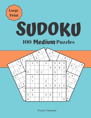 Sudoku 100 Medium Large Print Puzzles Challenging Brain Games Puzzle Notebook