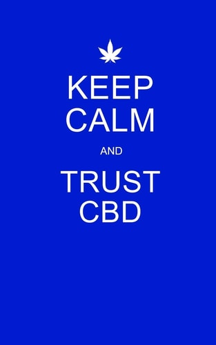 Keep Calm and Trust CBD Blue CBD / Cannabis Therapy Diary With Guided Pages