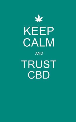 Keep Calm and Trust CBD Teal CBD / Cannabis Therapy Diary With Guided Pages