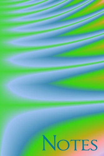 Notes Green and Blue Tie Dye Look Fractal Art