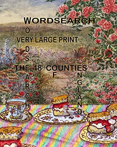 Word Search - The 48 Counties of England - Very Large Print 48 Puzzles