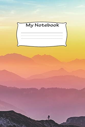 My Notebook Multicolour Mountains Themed - 100 Pages, Collegeruled Linepaper, 6x9