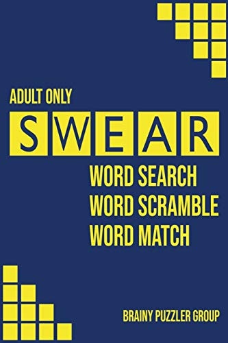 Swear Naughty Cuss Word Search Scramble Match Logical Puzzle Game Book For Adult Small Half Size Bright Pattern Design Soft Cover