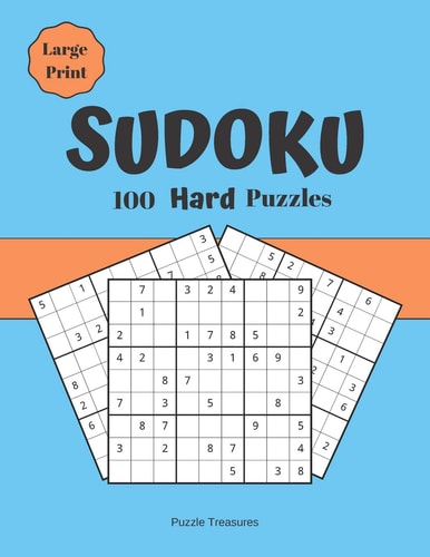 Sudoku 100 Hard Large Print Puzzles Advanced Challenging Brain Games Puzzle Notebook