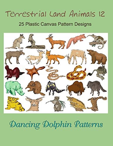 Terrestrial Land Animals 12 25 Plastic Canvas Pattern Designs