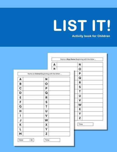 List It! Activity Book For Children Activity Book for Kids with Autism Or Aspergers Assisted Social, Cognitive and Literacy Development Game Booklet