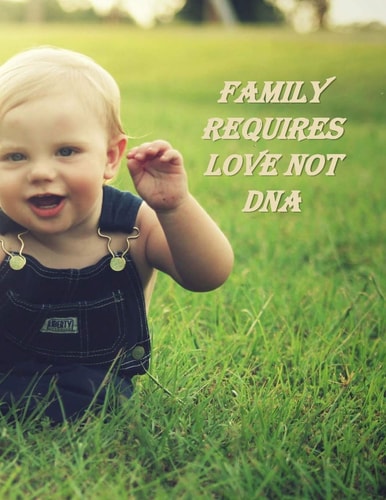 Family Requires Love Not DNA A Baby Book To Follow The Child's Life From Adoption Through Five Years