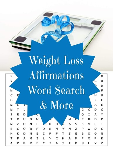 Weight Loss Affirmations Word Search & More Large Print Puzzles 8. 5 by 11 One Puzzle Per Page