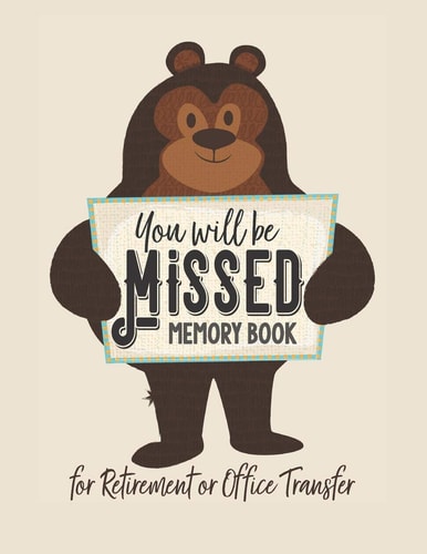 You Will Be Missed Memory Book for Retirement Or Office Transfer Not Your Usual Jumbo Greeting Card