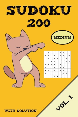 Sudoku 200 Medium With Solution Vol. 1 Puzzle Puzzle Booklet, 9x9, 2 Puzzles Per Page