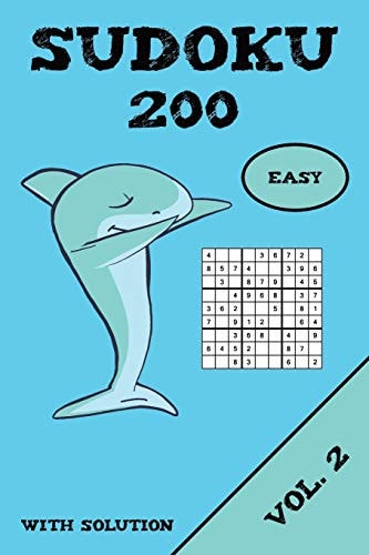 Sudoku 200 Easy With Solution Vol. 2 Puzzle Puzzle Booklet, 9x9, 2 Puzzles Per Page
