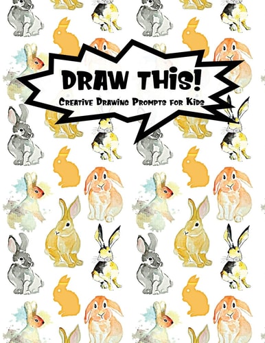 Draw This! 100 Drawing Prompts for Kids - Watercolor Bunny - Version 1