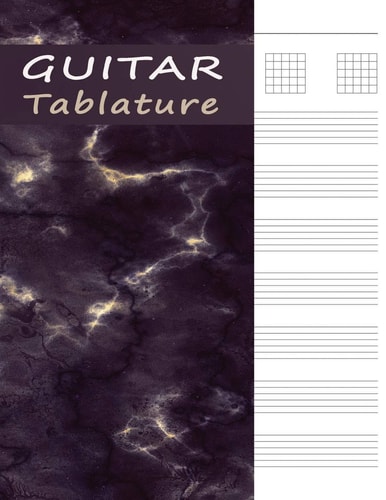 Guitar Tab Manuscript Book Tablature Paper for Guitar Music & Songs - Purple Marble