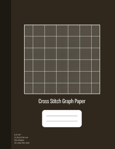 Cross Stitch Graph Paper 14 Lines Per Inch, Graph Paper for Embroidery and Needlework, 8. 5''x11'', 100 Sheets, Bronze Cover