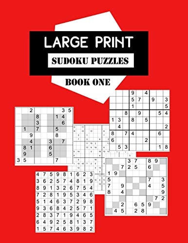 Large Print Sudoku Puzzles Book One Selection of 200 Games from Average Level to Extremely Difficult, 9x9,12x12,16x16, Sudoku X and Sudoku Hyper Grids. For Intermediate to Advanced Players.