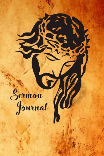 Sermon Notes Jesus Christ on Cover Page 6 X 9 With 120 Pages, A Christian Workbook, White Paper