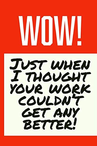 Wow! Just When I Thought Your Work Couldn't Get Any Better! Employee Appreciation Gift for Your Employees, Coworkers, Or Boss