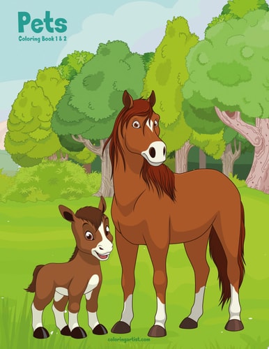 Pets Coloring Book 1 & 2
