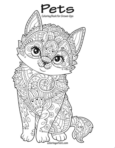 Pets Coloring Book for Grown-Ups 1
