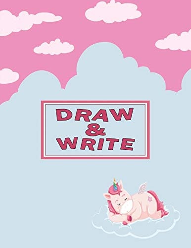 Story Writing Paper for Kids Primary Drawing & Writing Paper Kindergarten Kids K-2 - Sleeping Unicorn