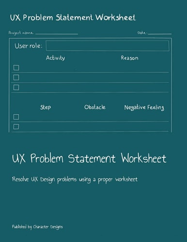 UX Problem Statement Worksheet Resolve UX Design Problems Using a Proper Worksheet