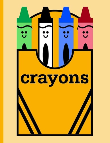 Box of Crayons for Coloring Wide Ruled Notebook