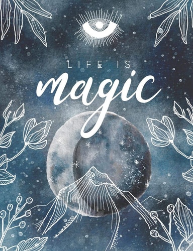 Life Is Magic Write Your Own Spells, Grimoire Spell Paper 7. 44x9. 69 200 Pages