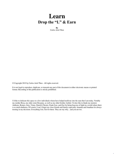 Learn Drop the "L" & Earn