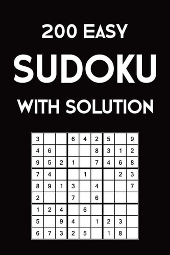 200 Easy Sudoku with Solution Puzzle Book, 9x9, 2 Puzzles Per Page
