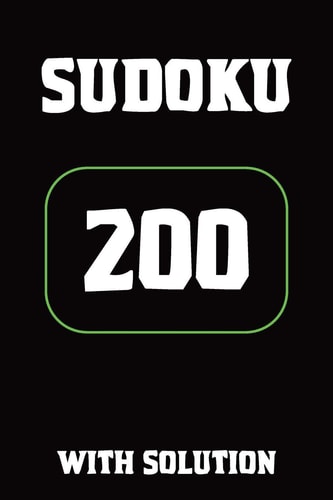 Sudoku 200 with Solution Puzzle Book, 9x9, Easy, 2 Puzzles Per Page