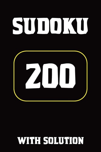 Sudoku 200 with Solution Puzzle Book, Medium,2 Puzzles Per Page, 9x9