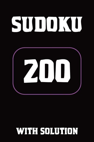 Sudoku 200 with Solution Puzzle Book, 9x9, Extrem. 2 Puzzles Per Page