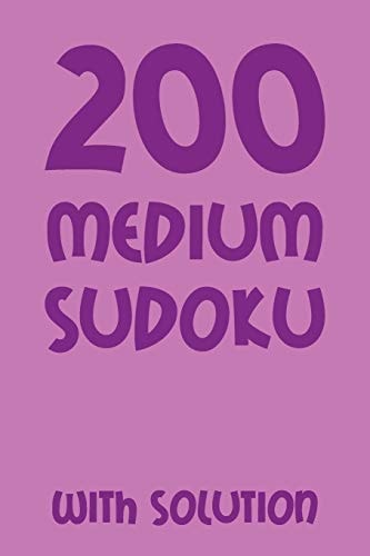 200 Medium Sudoku with Solution Puzzle Book, 2 Puzzles Each Page, 9x9
