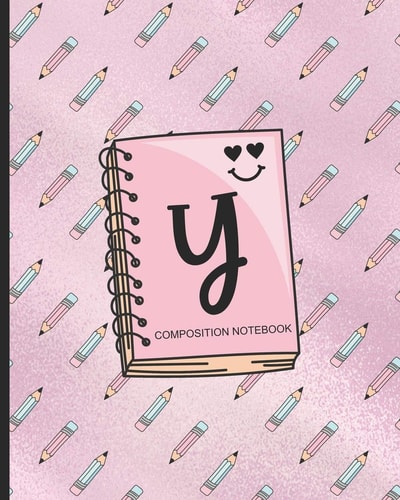 Composition Notebook Y Monogrammed Initial Primary School Wide Ruled Interior Notebook