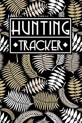 Hunting Tracker Cute Golden Leaves Leaf Branch Nature Plant Design Pattern in Black Cover