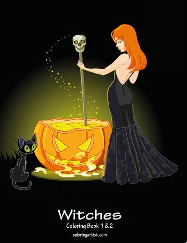 Witches Coloring Book 1 & 2