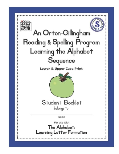 An Orton-Gillingham Reading & Spelling Program Learning the Alphabet Sequence Upper and Lower Case Print