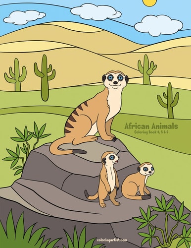 African Animals Coloring Book 4, 5 & 6