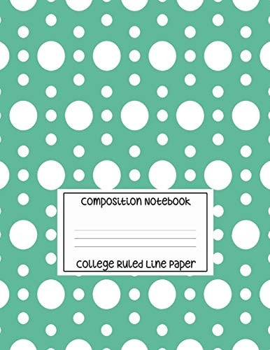 Composition Notebook - College Ruled Line Paper White Circle Pattern, 120 Pages, 8. 5x11 In