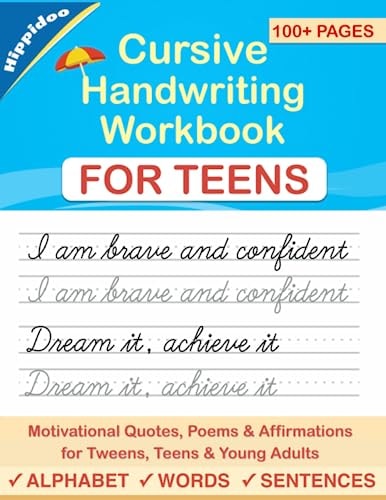 Cursive Handwriting Workbook for Teens A Cursive Writing Practice Workbook for Young Adults and Teens