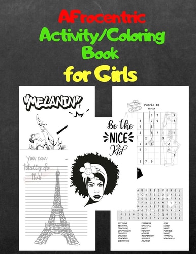 Afrocentric Activity/Coloring Book for Girls Sudoku, Word Search, & Coloring Images with Positive Affirmations