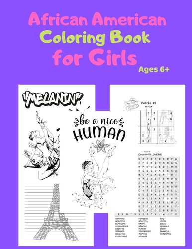 African American Coloring Book for Girls Ages 6+