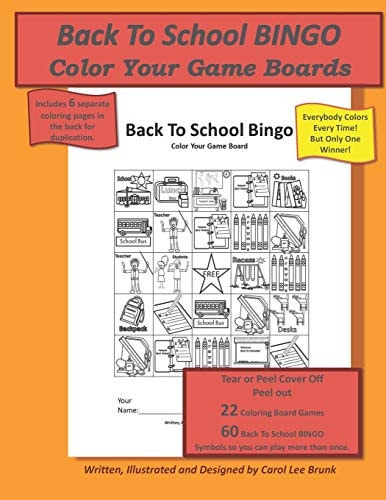 Back To School Bingo Color Your Game Boards