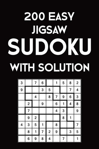 200 Easy Jigsaw Sudoku With Solution 9x9, Puzzle Book, 2 Puzzles Per Page